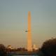HMX-1 presidential helicopter flying past the Washington Monument