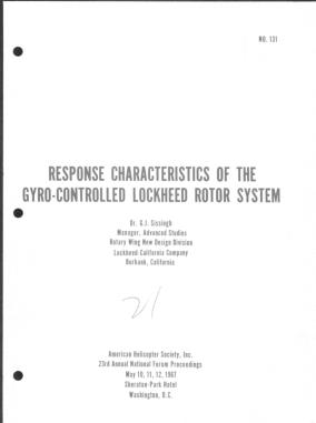 Response Characteristics of the Gyro-Controlled Lockheed Rotor System ...