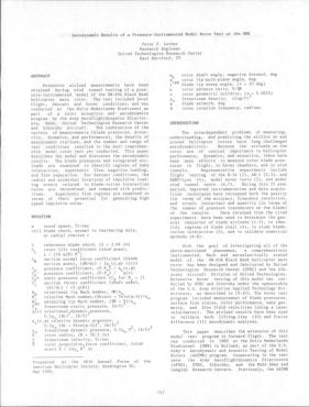 Aerodynamic Results of a Pressure-Instrumented Model Rotor Test at the ...