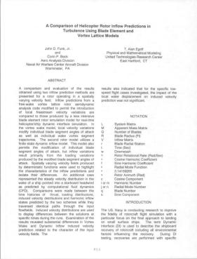 A Comparison of Helicopter Rotor Inflow Predictions in Tutrbulence ...