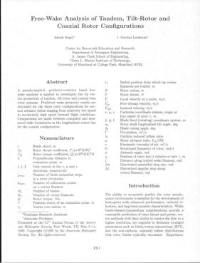 Free-Wake Analysis of Tandem, Tilt-Rotor and Coaxial Rotor ...