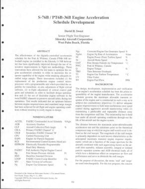S-76B/PT6B-36B Engine Acceleration Schedule Development - Vertical ...