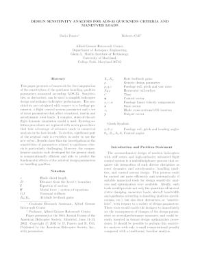 Design Sensitivity Analysis for ADS-33 Quickness Criteria and Maneuver ...