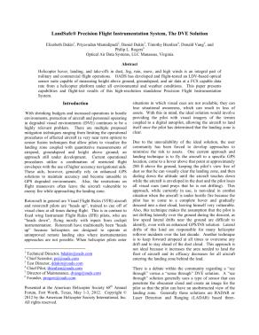 LandSafe Precision Flight Instrumentation System, the DVE Solution ...