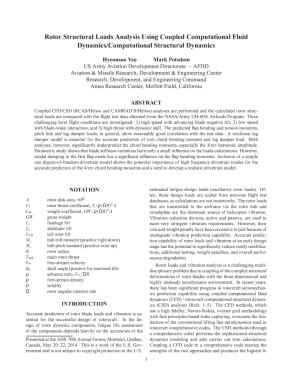 Rotor Structural Loads Analysis Using Coupled Computational ...