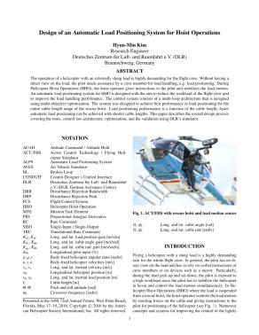 Design of an Automatic Load Positioning System for Hoist Operations ...