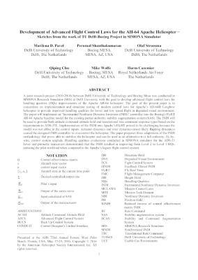 Development of Advanced Flight Control Laws for the AH-64 Apache ...