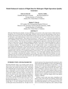 Model-Enhanced Analysis of Flight Data for Helicopter Flight Operations ...