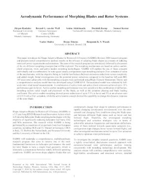Aerodynamic Performance of Morphing Blades and Rotor Systems - Vertical ...