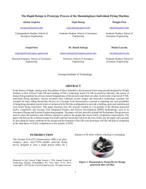 The Rapid Design to Prototype Process of the Hummingbuzz Individual ...