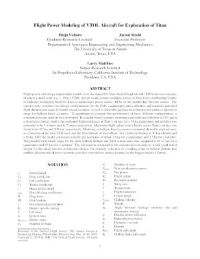 Flight Power Modeling of VTOL Aircraft for Exploration of Titan ...