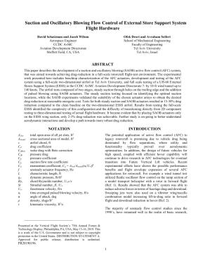 Suction and Oscillatory Blowing Flow Control of External Store Support ...