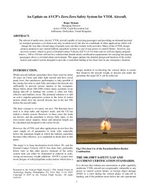 An Update on AVCP's Zero-Zero Safety System for VTOL Aircraft ...