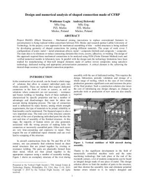 Design and numerical analysis of shaped connection made of CFRP ...