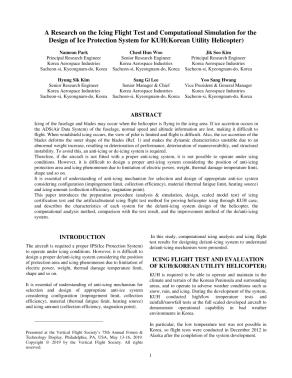 A Research on the Icing Flight Test and Computational Simulation for ...