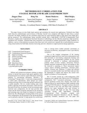 Methodology Correlation for Coaxial Rotor and Blade Load Prediction ...