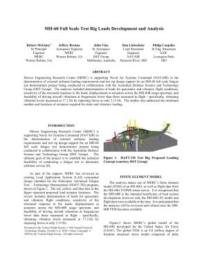 MH-60 Full Scale Test Rig Loads Development and Analysis - Vertical ...