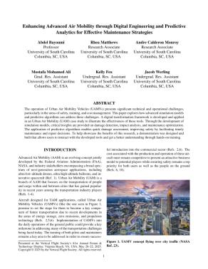 Enhancing Advanced Air Mobility through Digital Engineering and ...