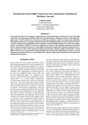 Dynamic Inversion Flight Control Laws for Autonomous Transition of Tilt ...