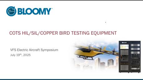 Bloomy: COTS HIL/SIL/COPPER Bird Testing Equipment - Vertical Flight ...