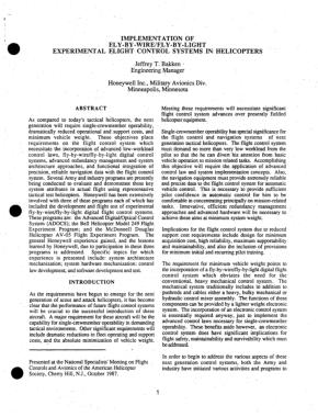 Implementation of Fly-By-Wire/Fly-By-Light Experimental Flight Control ...