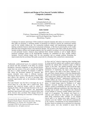Analysis and Design of Tow-Steered Variable Stiffness Composite ...