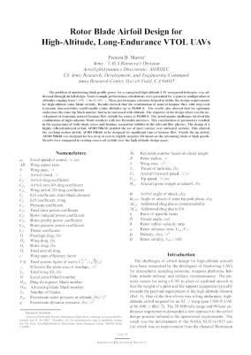 Rotor Blade Airfoil Design for High-Altitude, Long-Endurance VTOL UAVs ...