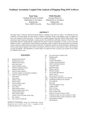 Nonlinear Aeroelastic Coupled Trim Analysis of Flapping Wing MAV in ...