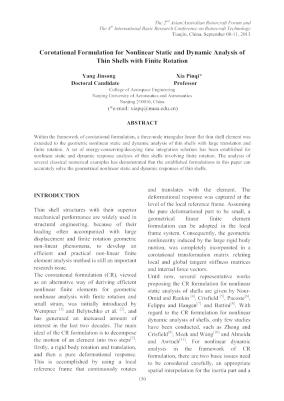 Corotational Formulation for Nonlinear Static and Dynamic Analysis of ...