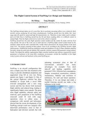 The Flight Control System of FanWing UAV Design and Simulation ...