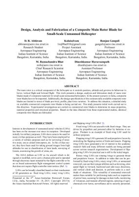 Design, Analysis and Fabrication of a Composite Main Rotor Blade for ...