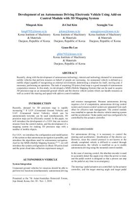 Development of an Autonomous Driving Electronic Vehicle Using Add-on ...