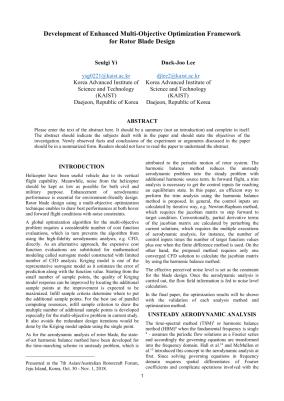 Development of Enhanced Multi-Objective Optimization Framework for ...