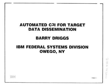 Automated C3I For Target Data Dissemination - Vertical Flight Library ...
