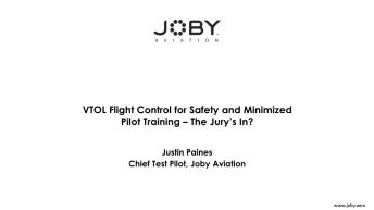 VTOL Flight Control for Safety and Minimized Pilot Training - The Jury ...