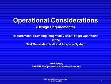Operational Considerations - Requirements Providing Integrated Vertical ...