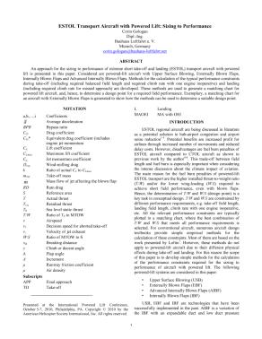 ESTOL Transport Aircraft with Powered Lift: Sizing to Performance ...