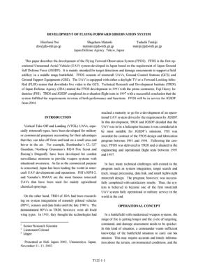 Development of Flying Forward Observation System - Vertical Flight ...