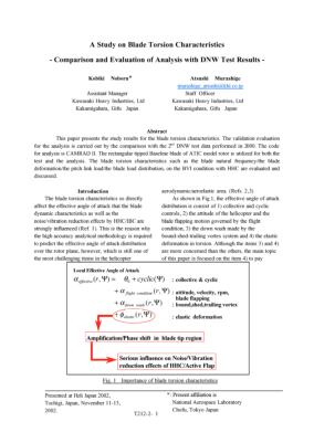 A Study on Blade Torsion Characteristics - Comparison and Evaluation of ...