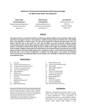 Multirotor Unmanned Aircraft Systems (UAS) Advanced Design for High ...