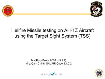 Hellfire Missile testing on AH-1Z Aircraft using the Target Sight ...
