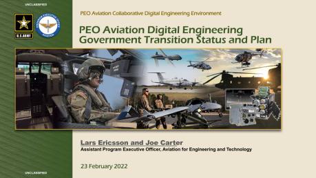 PEO Aviation Digital Engineering: Government Transition Status and Plan ...